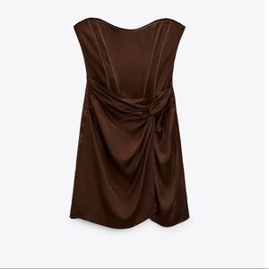 Zara Topstitched Drape Dress